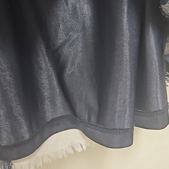 THML Checkered embroidered fringe sleeves dress women's size Medium - Picture 7 of 12